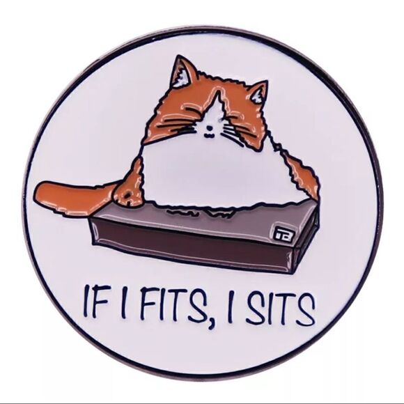 📦🐈if it fits, i sits enamel pin - Picture 7 of 10